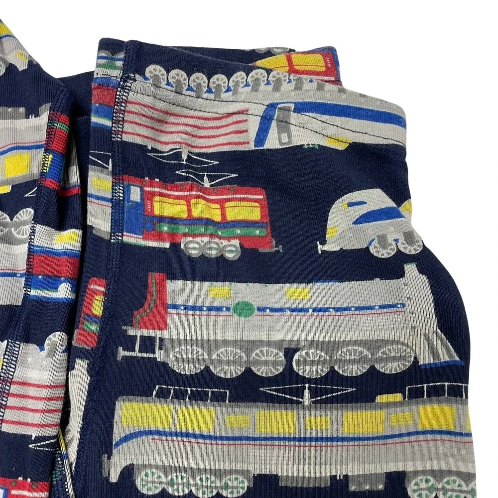 Hanna Andersson Pajama Set Navy Blue Train Print Boys Size‎ 12 Sleepwear